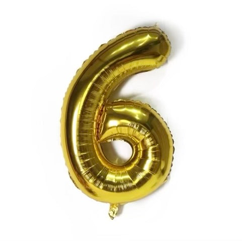 Number Balloon 6 Gold 32"