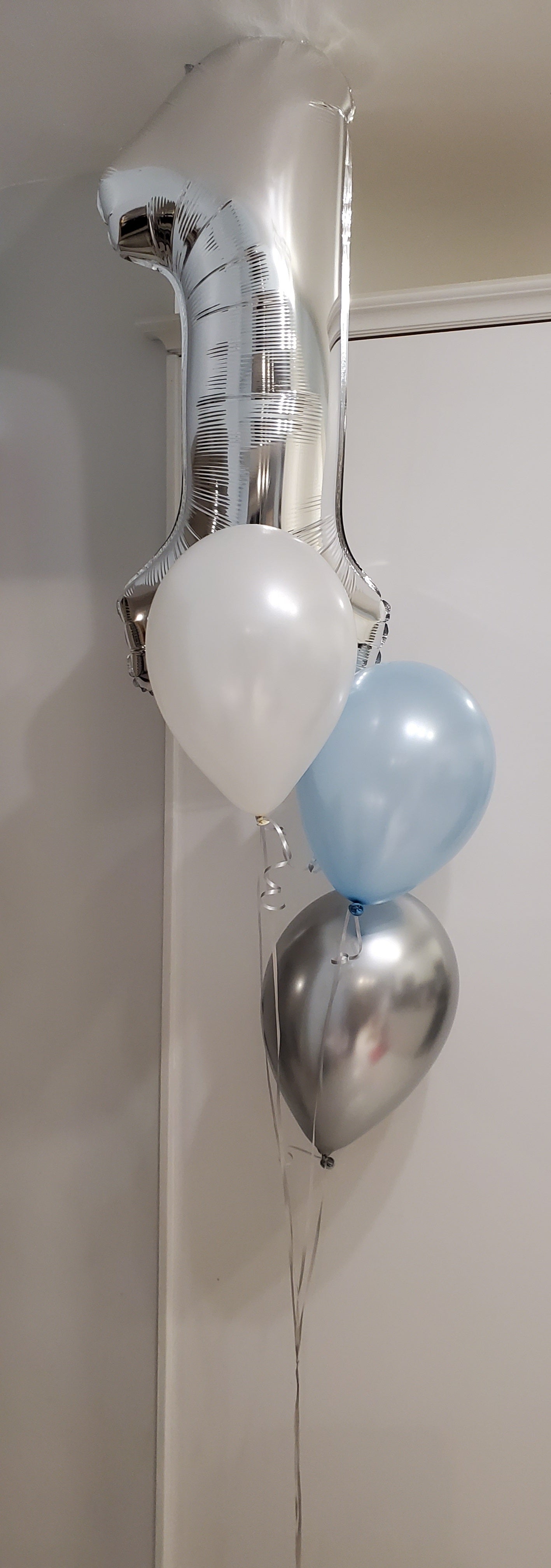 Helium balloons numbers - silver