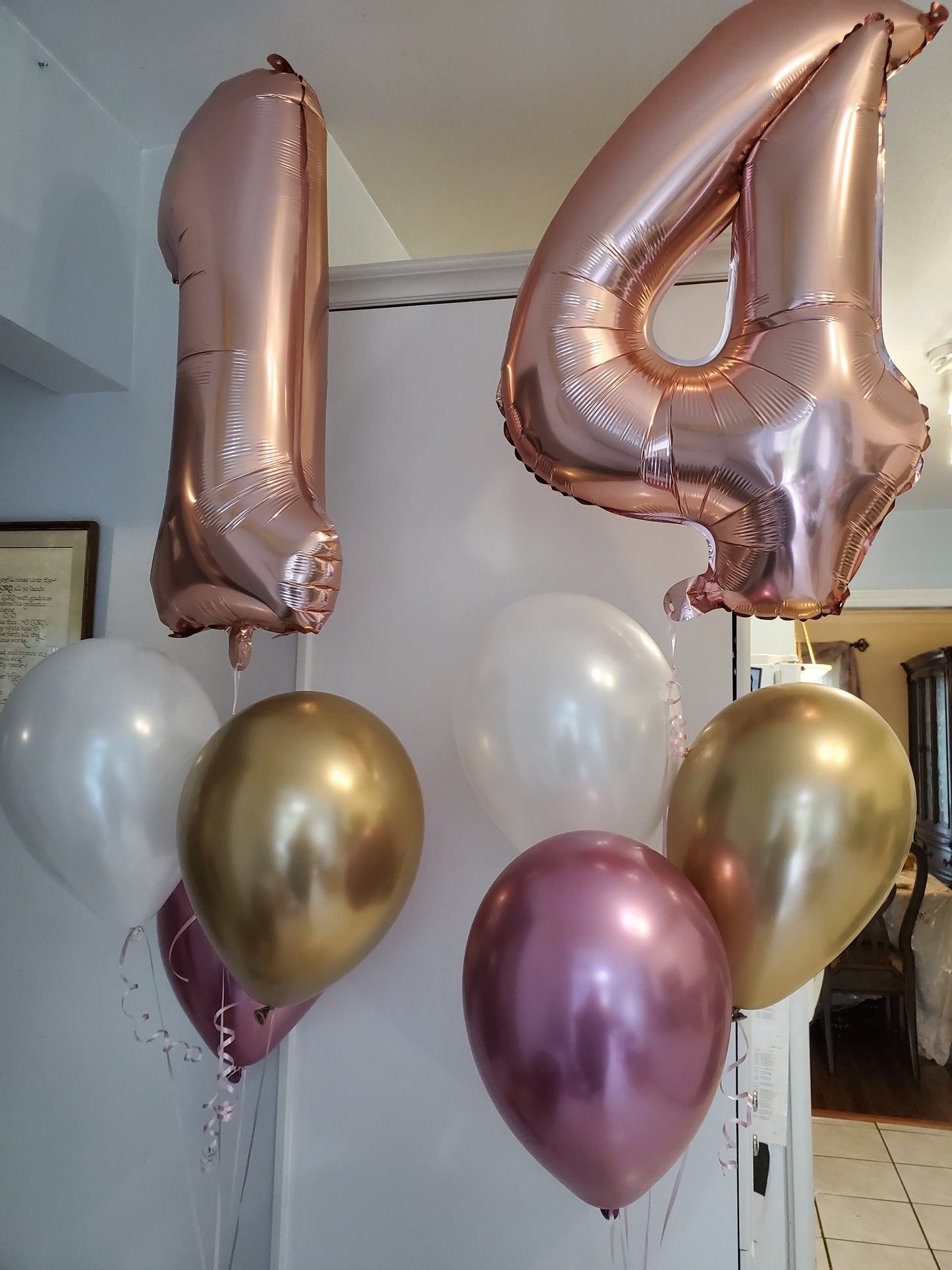 Helium balloons numbers- Rose Gold