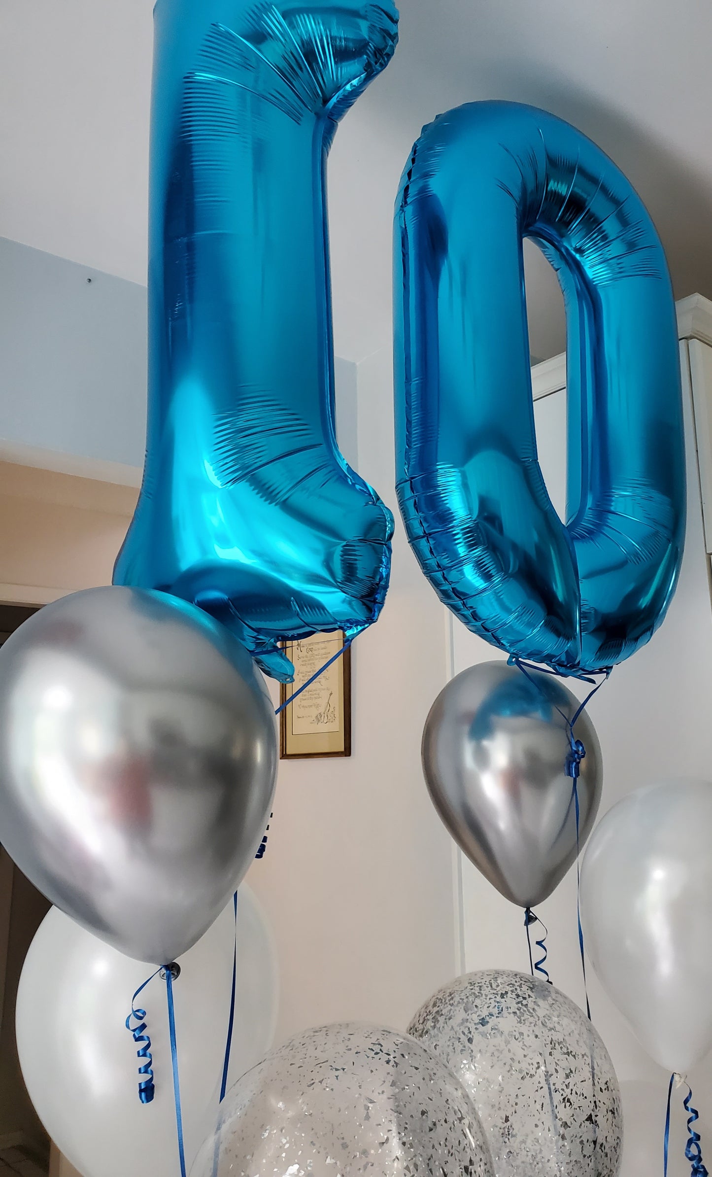 Helium balloons numbers bouquet - Blue
