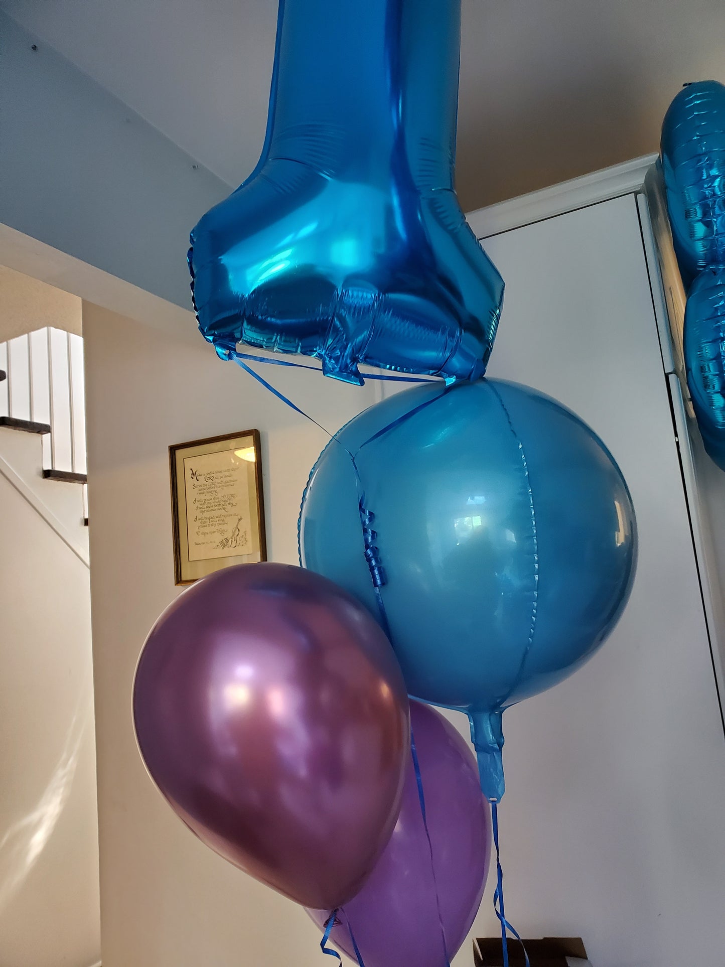 Helium balloons numbers bouquet - Blue