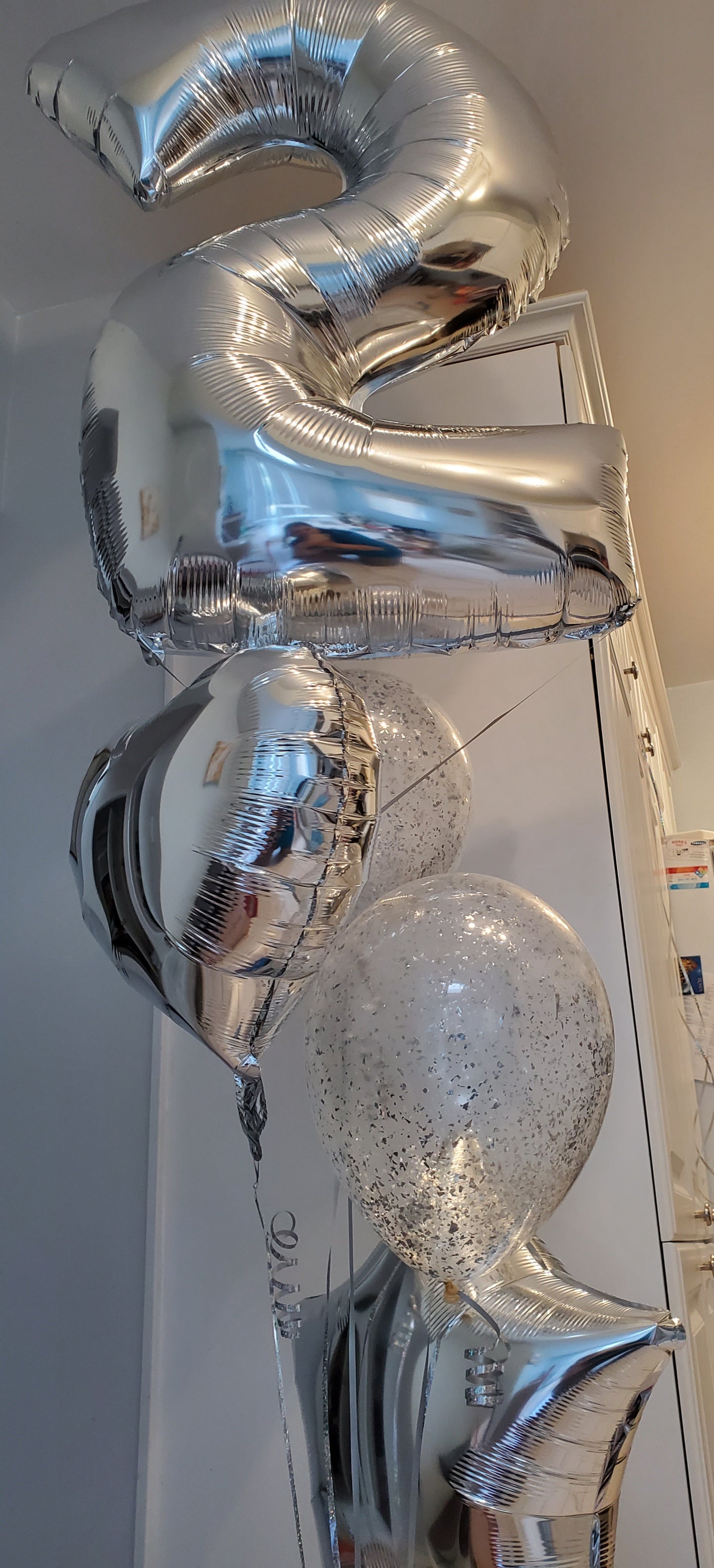 Helium balloons numbers - silver