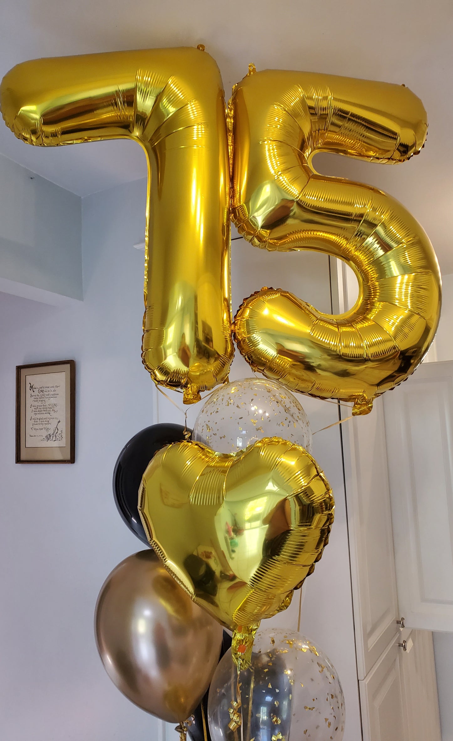 Helium balloons numbers bouquet - Gold