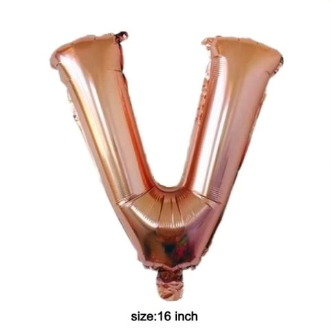 Letter balloon "V" 16" rose gold