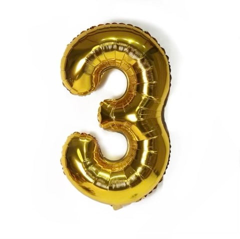Number Balloon 3 Gold 32"