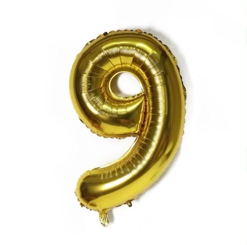 Number Balloon 9 Gold 32"