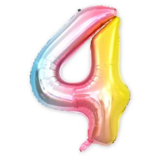 Number Balloon 4 Rainbow  32"