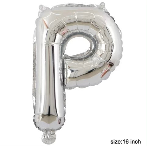 Letter balloon "P" 16" Silver