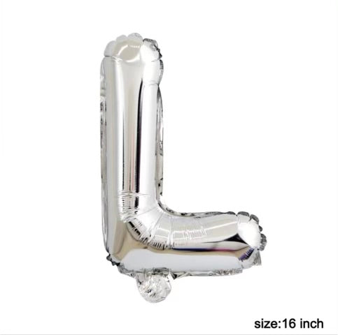 Letter balloon "L" 16" Silver