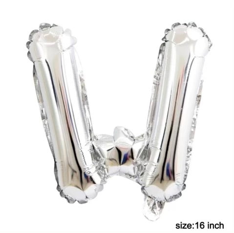Letter balloon "W" 16" Silver