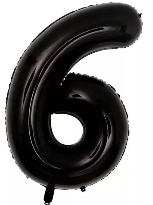 Number Balloon 6 Black  32"