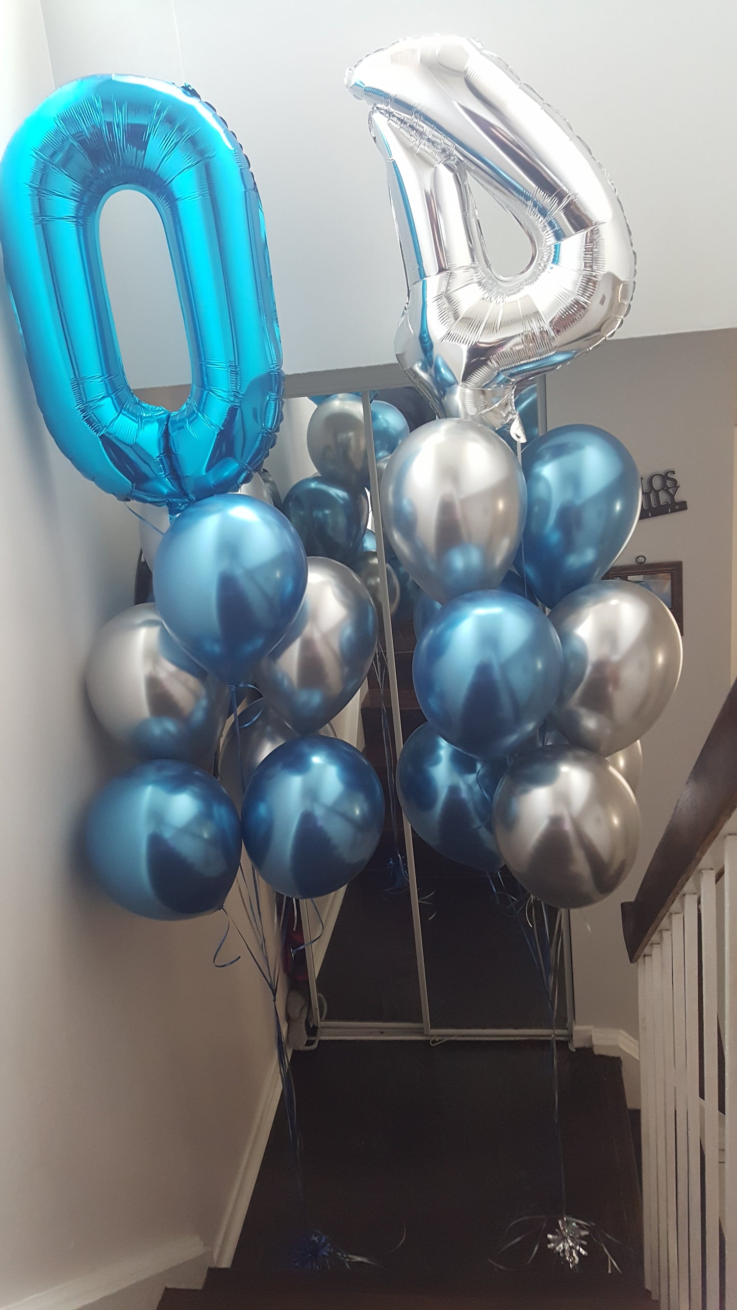Helium balloons numbers bouquet - Blue