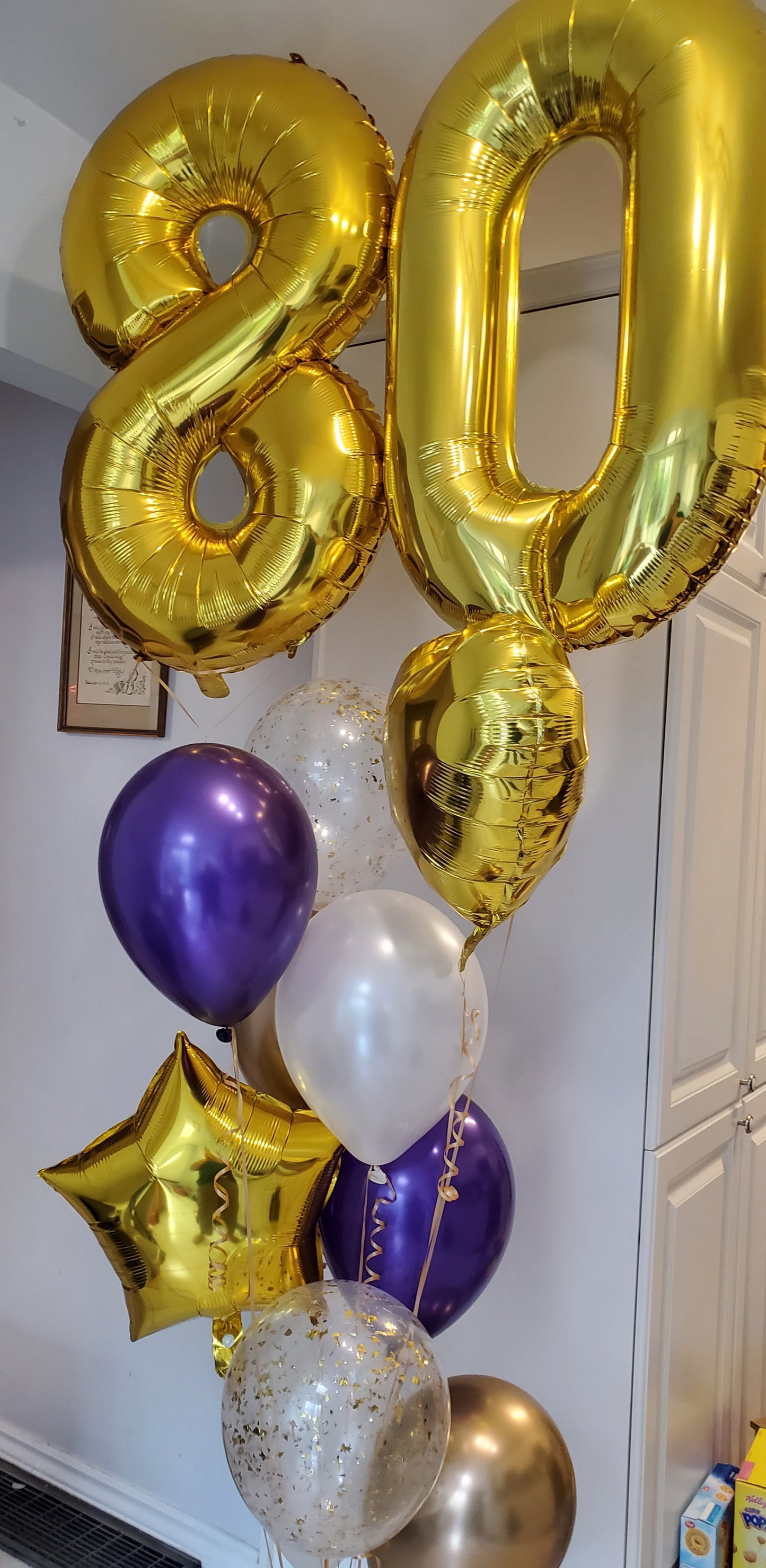 Helium balloons numbers bouquet - Gold