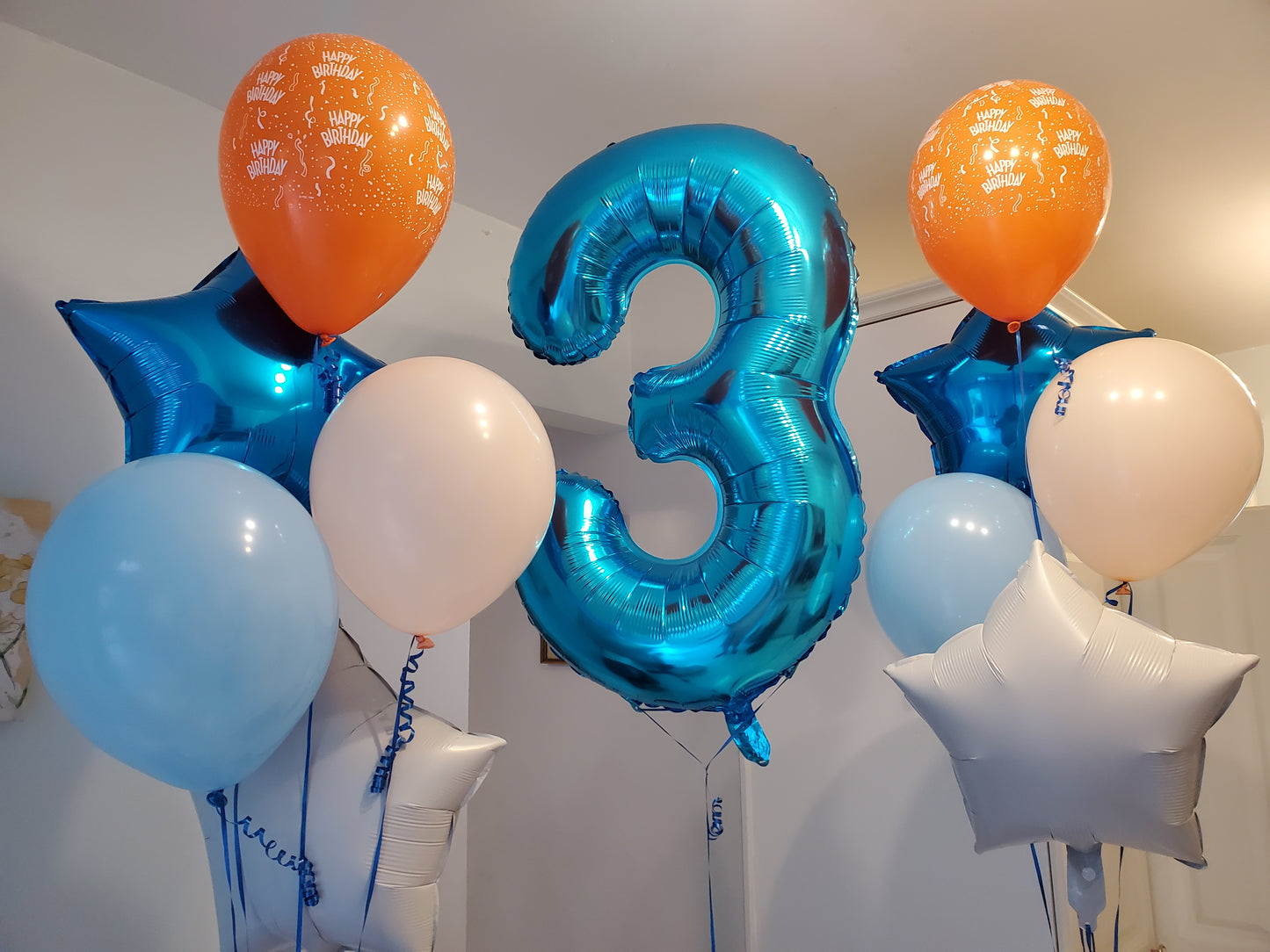 Helium balloons numbers bouquet - Blue