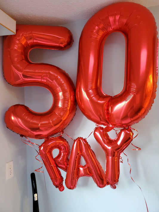 Helium balloons numbers - Red