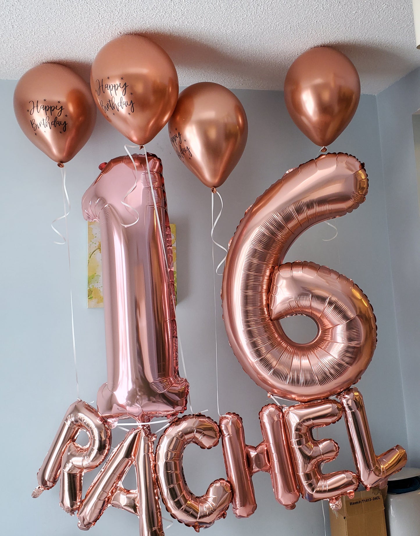 Helium balloons numbers- Rose Gold