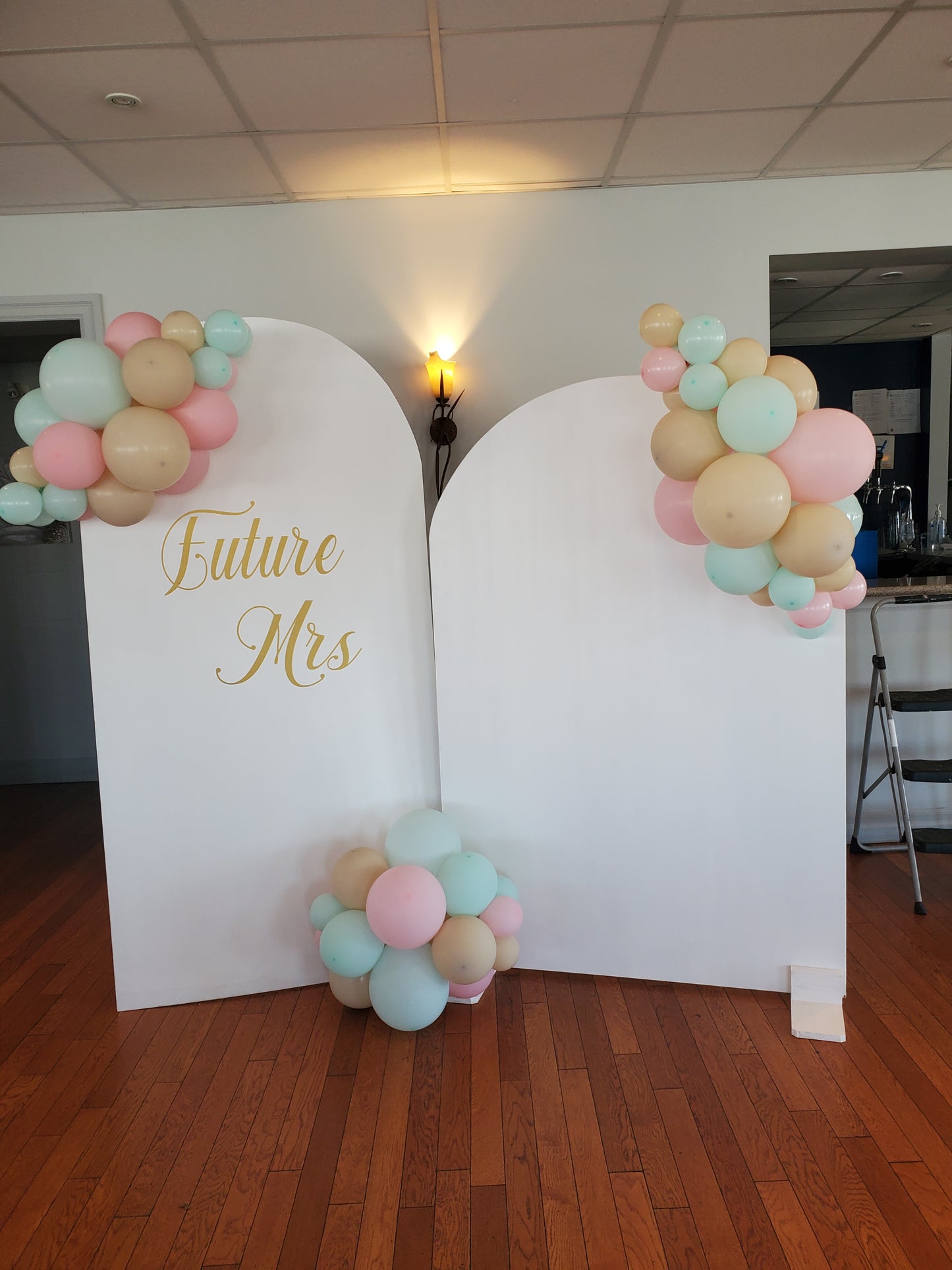 Chiara backdrop rental - wood
