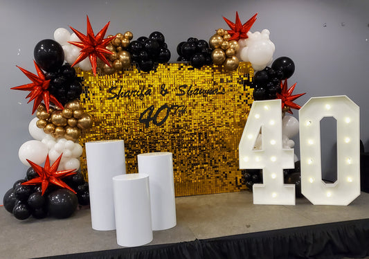 Gold shimmer wall rental