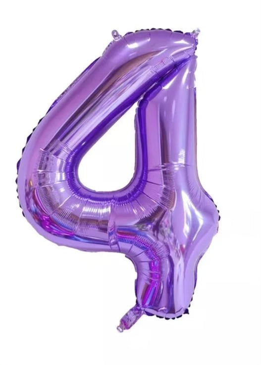 Number Balloon 4 Purple 32"