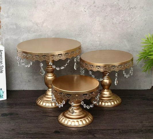 Gold cake stand set