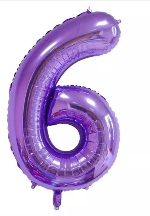 Number Balloon 6 Purple 32"