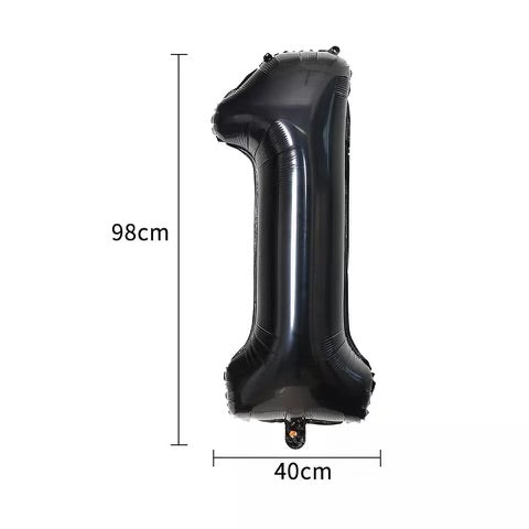 Number Balloon 1 Black  32"