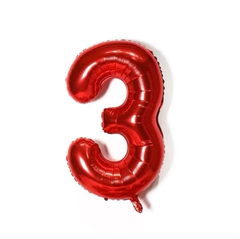 Number Balloon 3 Red 32"