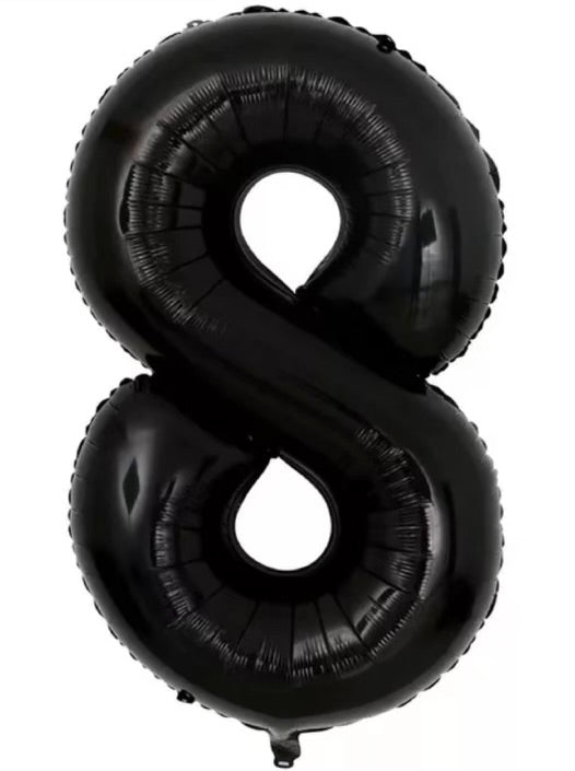 Number Balloon 8 Black  32"