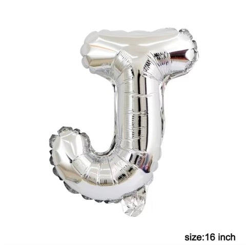 Letter balloon "J" 16" Silver