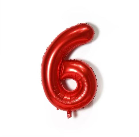 Number Balloon 6 Red 32"