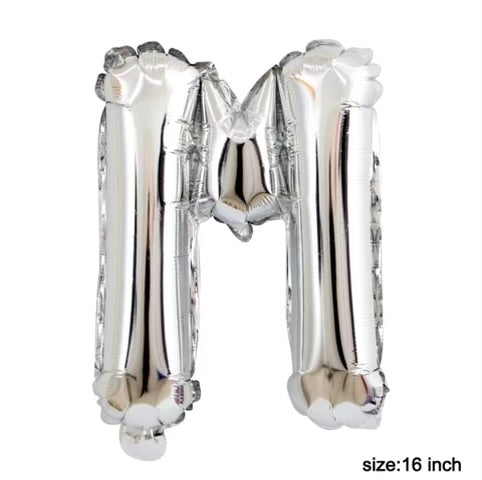 Letter balloon "M" 16" Silver