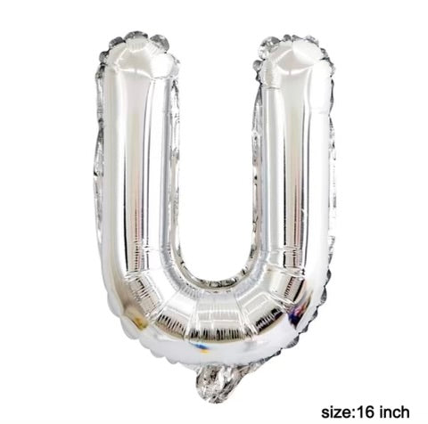 Letter balloon "U" 16" Silver
