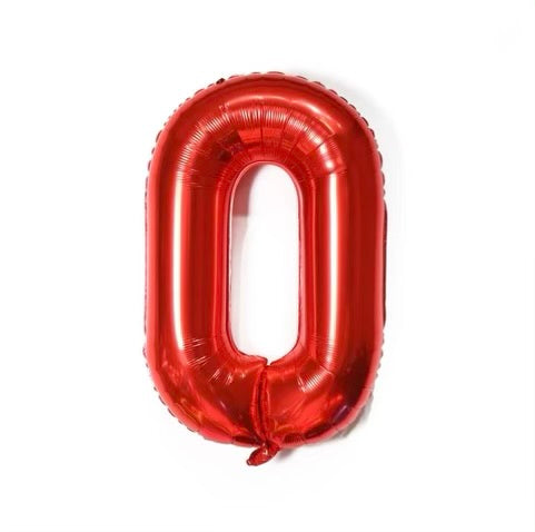 Number Balloon 0 Red 32"