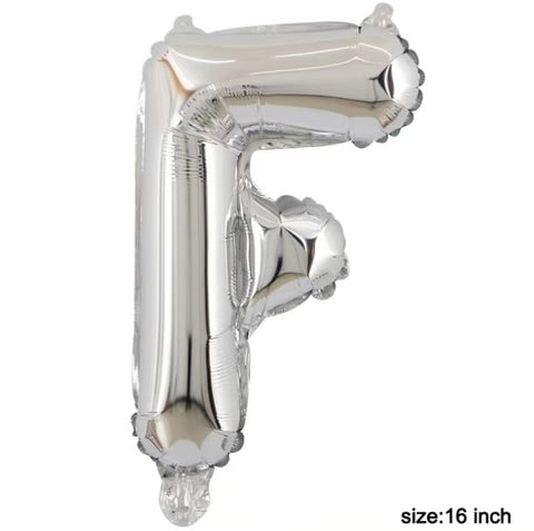 Letter balloon "F" 16" Silver