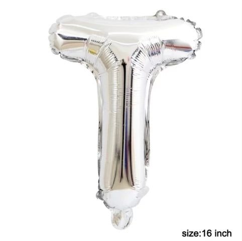 Letter balloon "T" 16" Silver