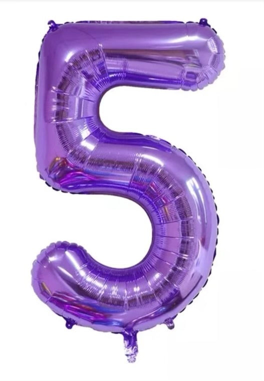 Number Balloon 5 Purple 32"
