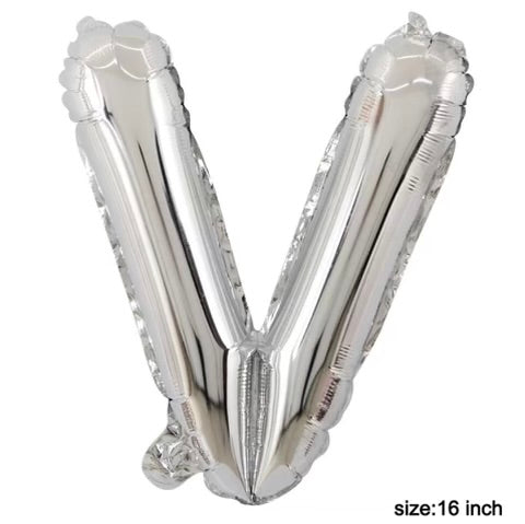 Letter balloon "V" 16" Silver
