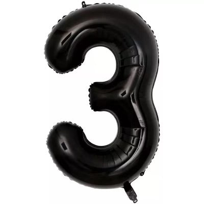 Number Balloon 3 Black  32"