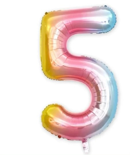 Number Balloon 5 Rainbow  32"