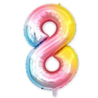 Number Balloon 8 Rainbow  32"