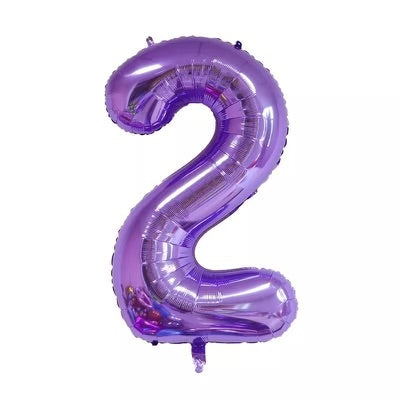 Number Balloon 2 Purple 32"