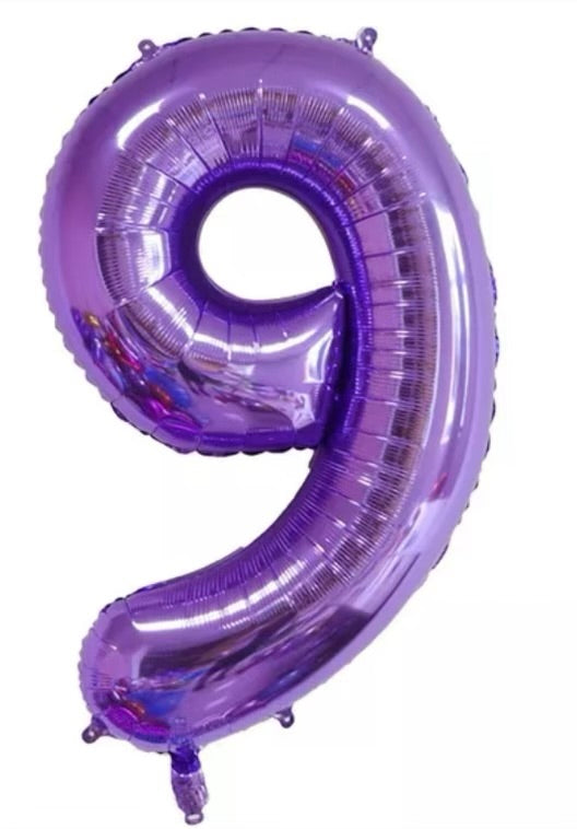 Number Balloon 9 Purple 32"
