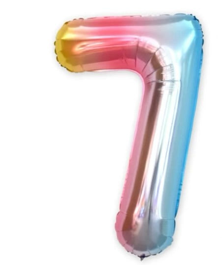 Number Balloon 7 Rainbow  32"