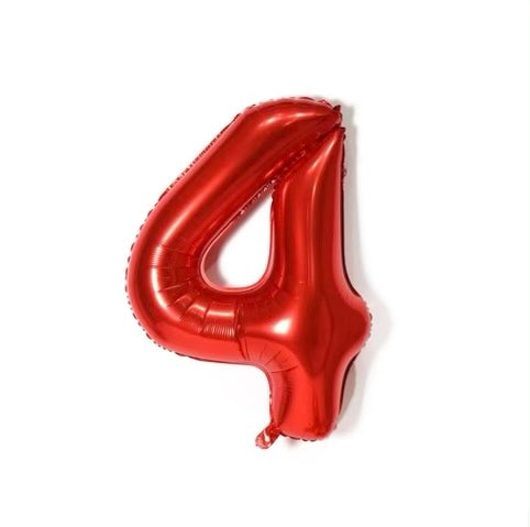 Number Balloon 4 Red 32"