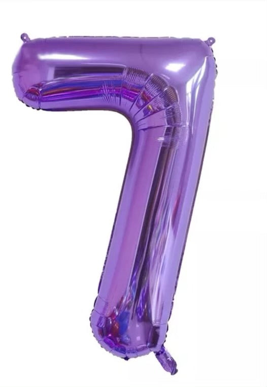 Number Balloon 7 Purple 32"