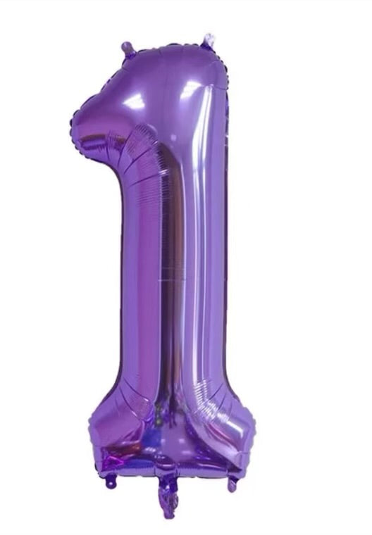 Number Balloon 1 Purple 32"