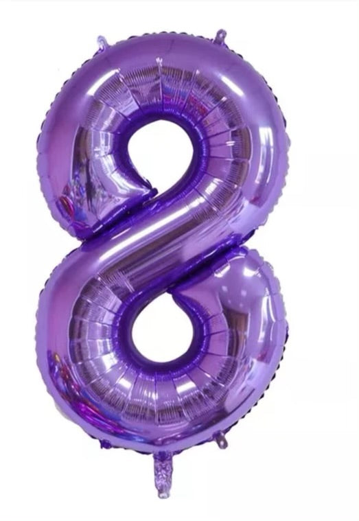 Number Balloon 8 Purple 32"
