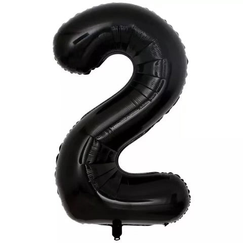 Number Balloon 2 Black  32"
