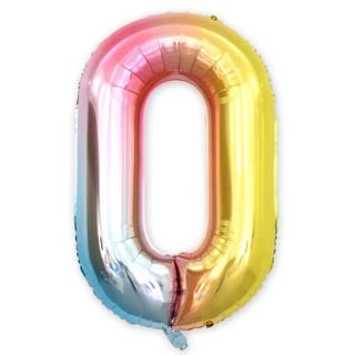 Number Balloon 0 Rainbow  32"