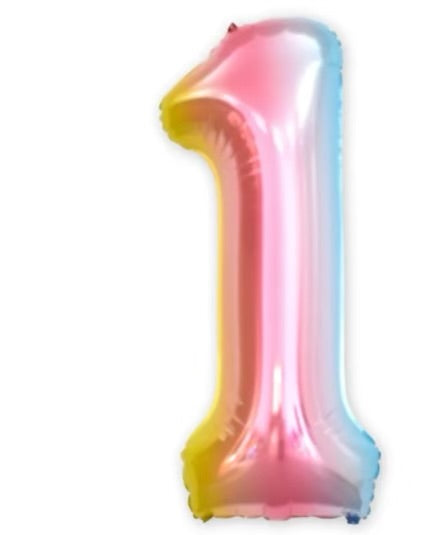 Number Balloon 1 Rainbow  32"